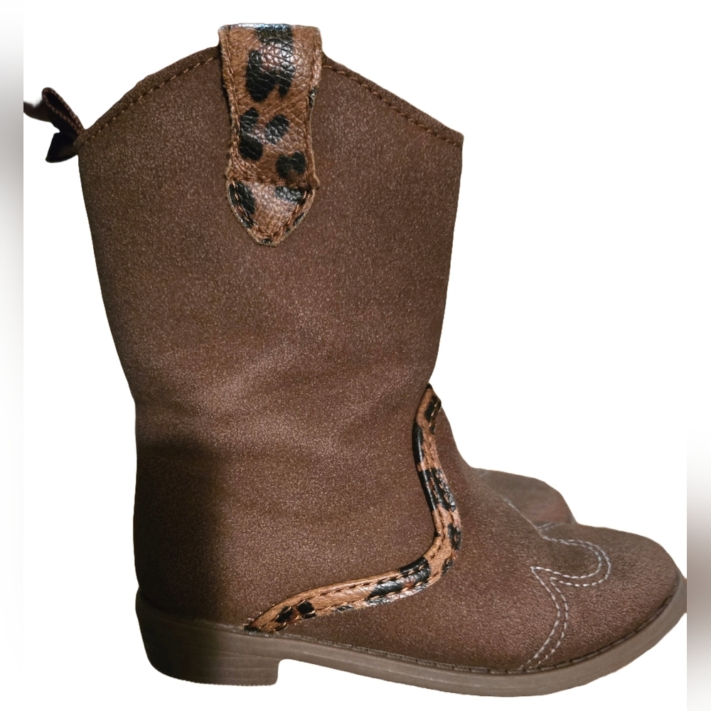 Carters Marlene Western Cowgirl Boots, Brown Size 6 Toddler